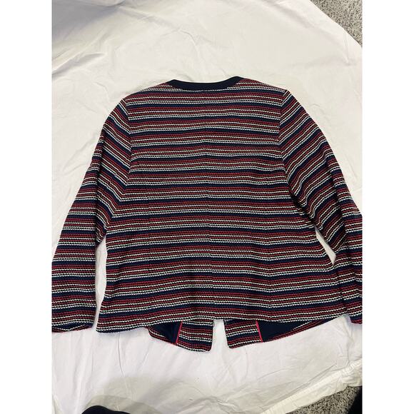 Talbots Bolce Stripe Jacket, Tweed Blazer, Navy/Red Size 1X Elegant Workwear USA - Picture 9 of 9